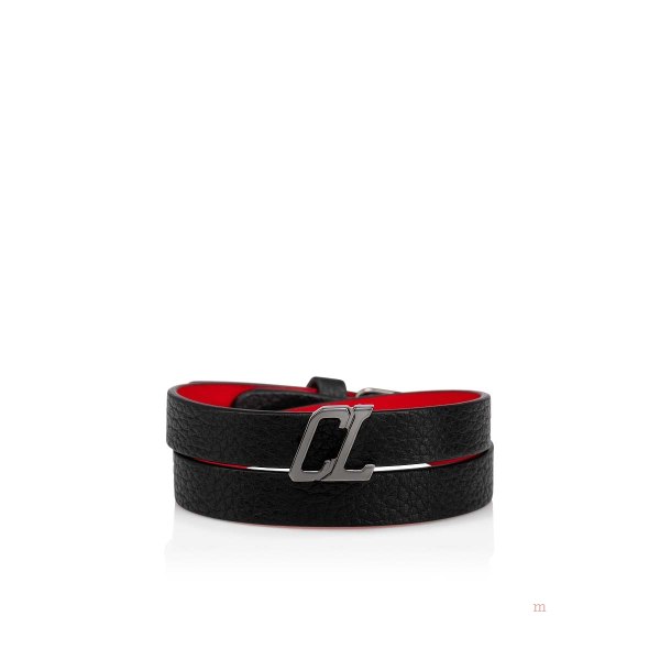 Christian Louboutin Happy Rui Logo bracelet Men's Bracelet Black | DOAUFT923