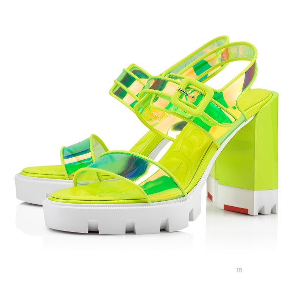 Christian Louboutin Loubi Duniss Lug Women's Sandals Yellow | CRPYJT167