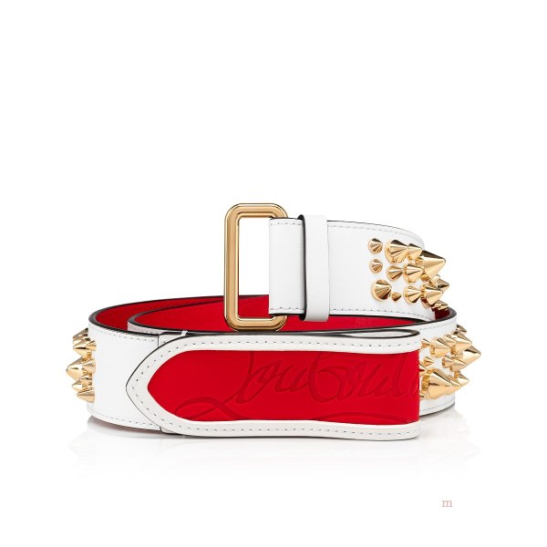 Christian Louboutin Loubi belt Men's Belt White | UJFKAN512