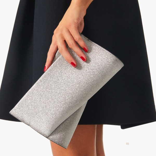 Christian Louboutin Loubitwist small Women's Clutch Bag Silver | NRBYSJ857