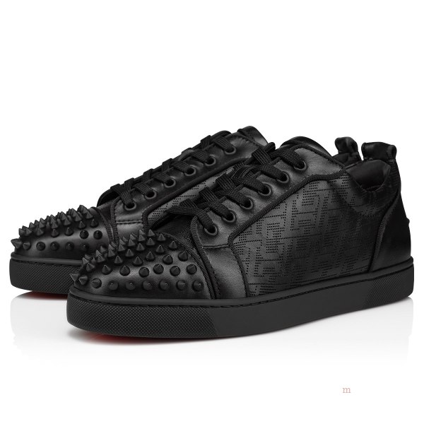 Christian Louboutin Louis Junior Spikes Men's Low Top Sneakers Black | DJOLQW095