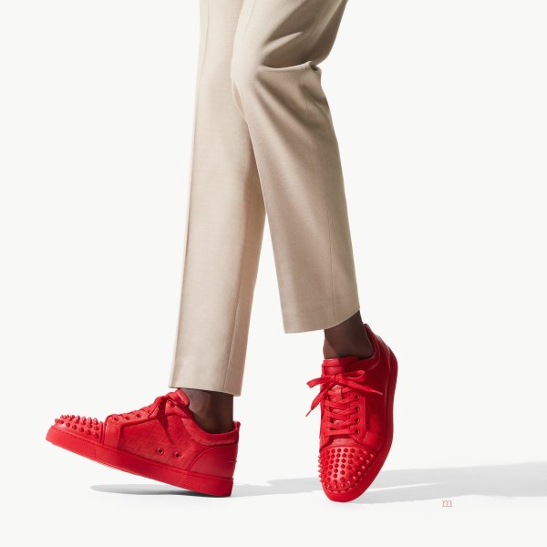 Christian Louboutin Louis Junior Spikes Men's Low Top Sneakers Red | JRBSTH452