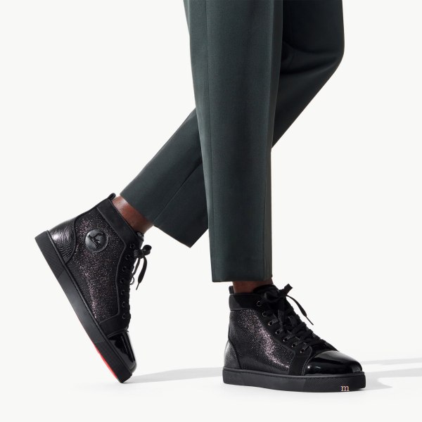 Christian Louboutin Louis Men's High Top Sneakers Black | DXVHJZ640