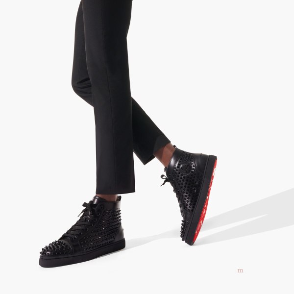 Christian Louboutin Louis Spikes Men's Sneakers Black | WLGSQZ608