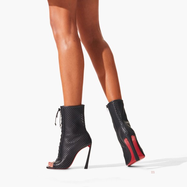 Christian Louboutin Open Condora Booty Women's Lace Up Boots Black | IFGTQX547