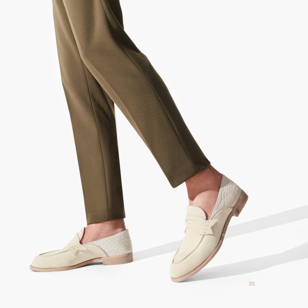 Christian Louboutin Penny No Back Men's Loafers Beige | UAERDJ386