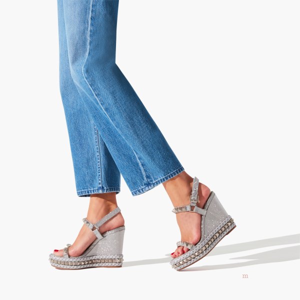 Christian Louboutin Pyraclou Women's Espadrilles Silver | AJGIYV915