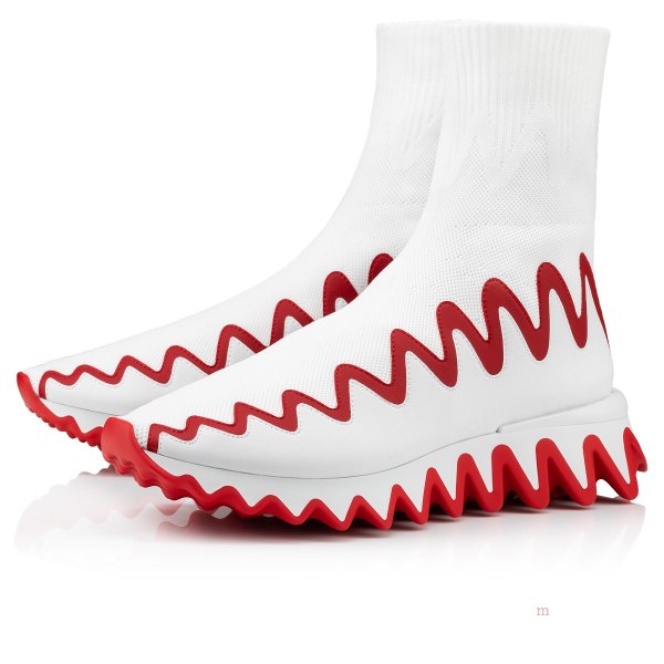 Christian Louboutin Sharky Sock Men's Sneakers White | EOTQDG831