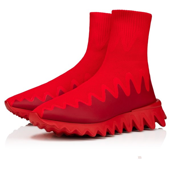 Christian Louboutin Sharky Sock Men's Sneakers Red | KDUMBS479