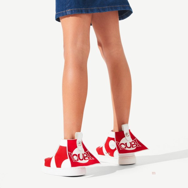 Christian Louboutin Super Loubi Girls' High Top Sneakers Red | QFMPHW289