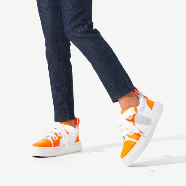 Christian Louboutin Toy Toy Girls' Low Top Sneakers Orange | MPJFCY620