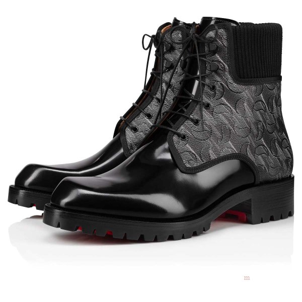 Christian Louboutin Trapman Men's Leather Boots Black | RBAGNV241